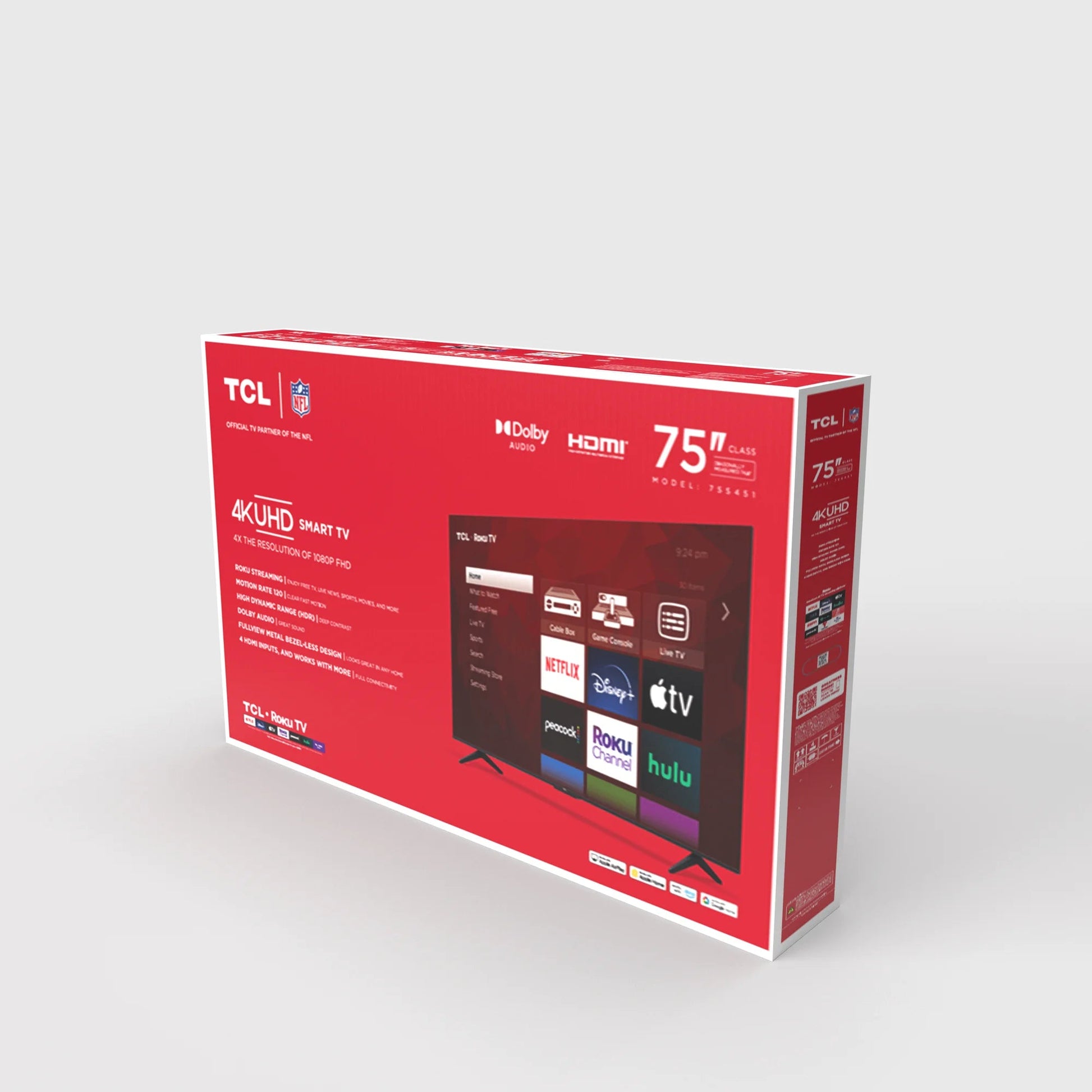 TCL 75" Class 4 - Series 4K UHD HDR LED Smart Roku TV - 75S451 - Next Innovate
